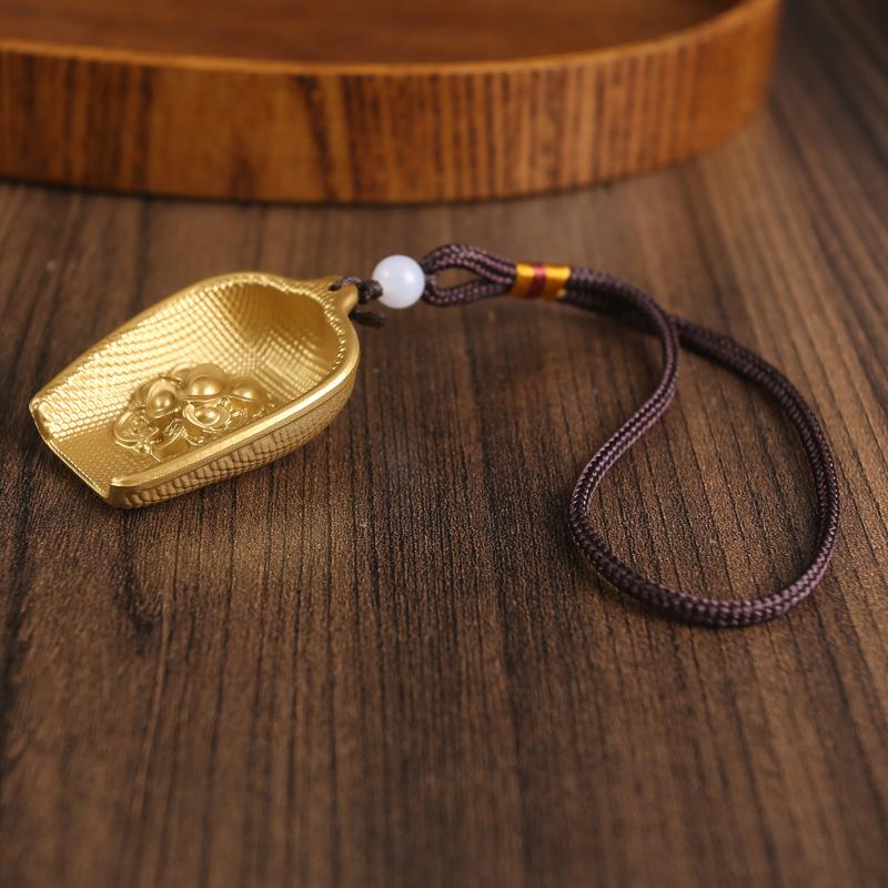 

Латунный совок ручка брелок кулон креативная сумка мужчины и женщины слиток совок чистая медь кулон автомобильный кулон