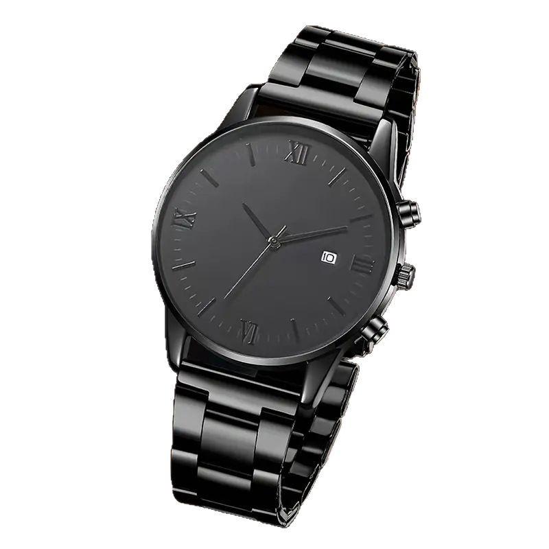 Men's Versatile Quartz Watch with Calendar - Steel Band, Large Dial, Casual & Business Style