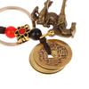 Chinese Lucky Horse Car Keychain Zodiac Brass Gourd Five Emperors Money Key Chain Metal Feng Shui Coins Lucky Key Ring