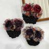 Women Hair Bun Cover Net Snood Hairnet Bow Barrette French Hair Clip Bow Ribbon Flower Hair Accessories For Banks Hotels Staff