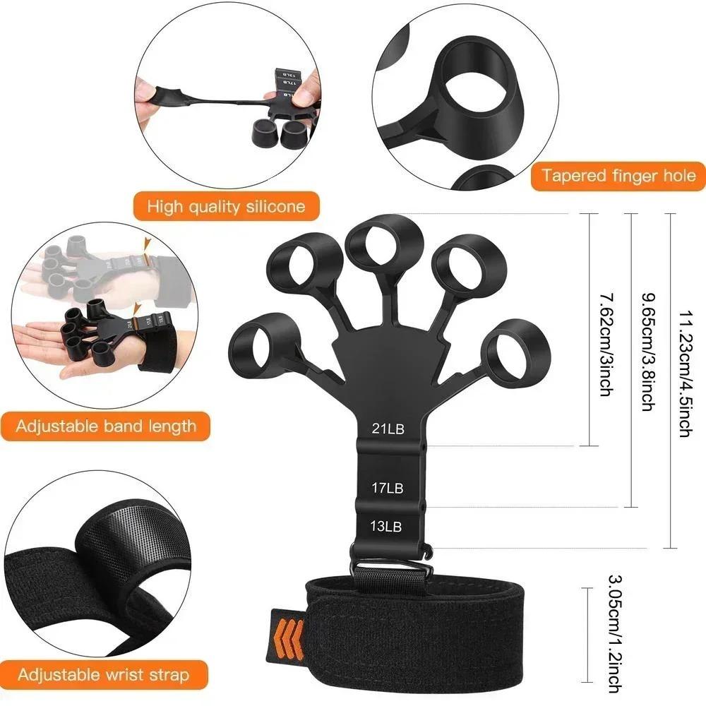 Professional Silicone Finger Strengthener Hand Grip Exerciser for Adults Training Resistance Bands