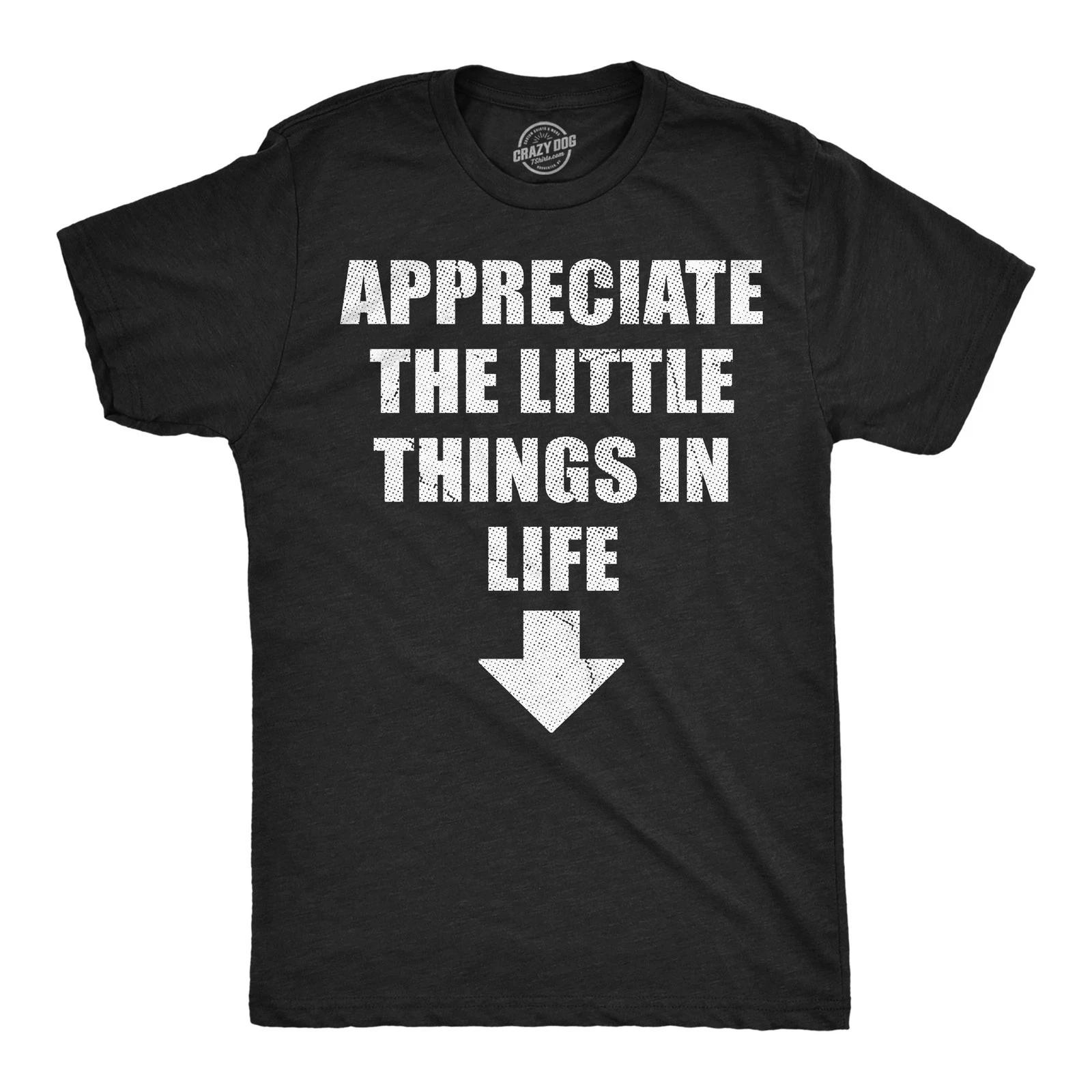 Mens Funny T Shirts Appreciate The Little Things In Life Sarcastic Joke XXL