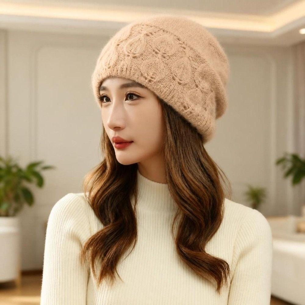 Windproof Knitted Hat Elastic Slouchy Ear Protection Cap Fashion Beanie Hat Winter