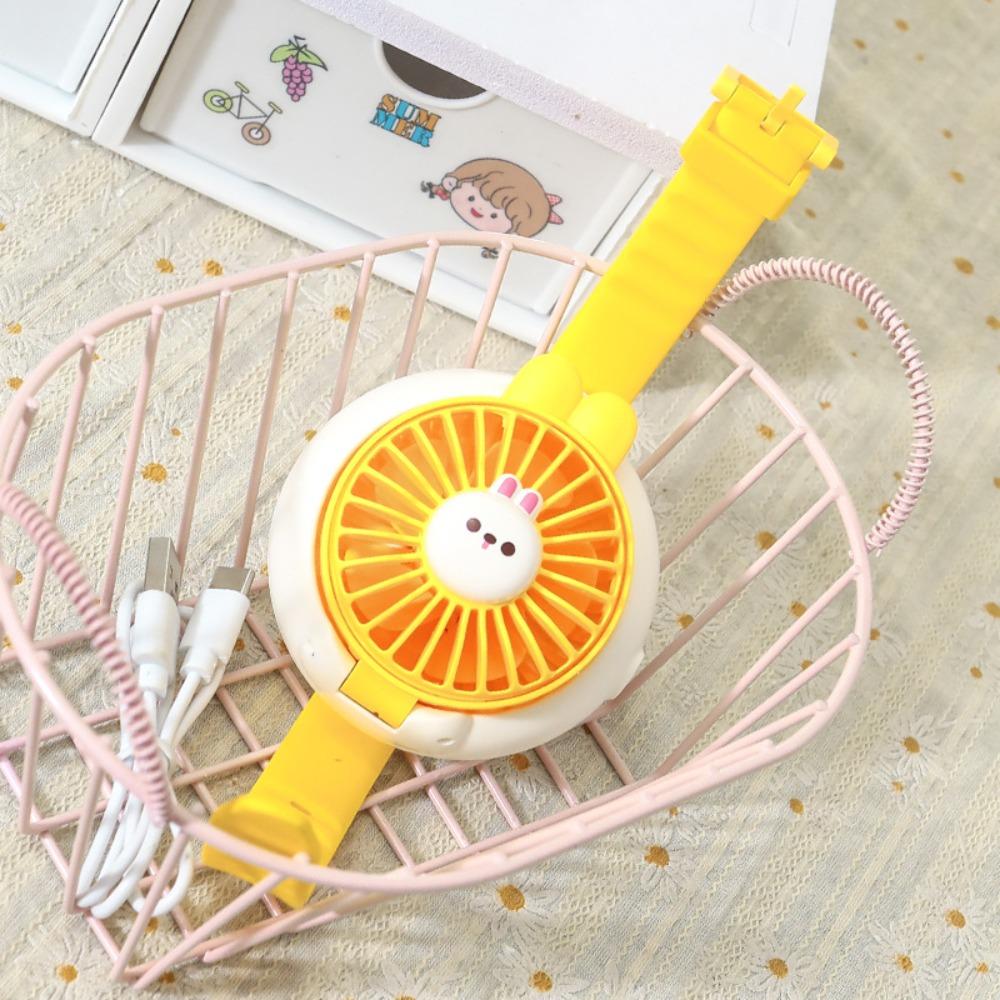 USB Charging Portable Cute Watch Fan 3 Speeds Watch Small Fan Capybara Electric Fan Student