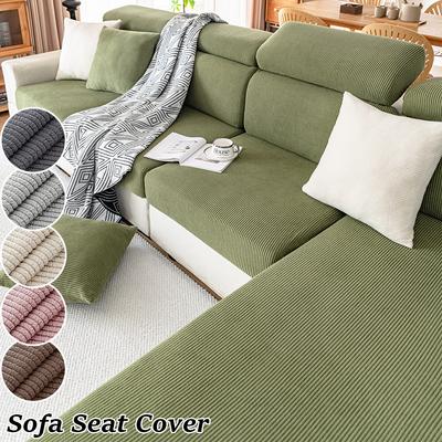 Nouveaux Housses de Coussins d'Assise de Canapé Jacquard Épaissies Couleurs Unies Rayées Housses de Canapé Pour Salon Housses de Canapé Modulaire Amovibles