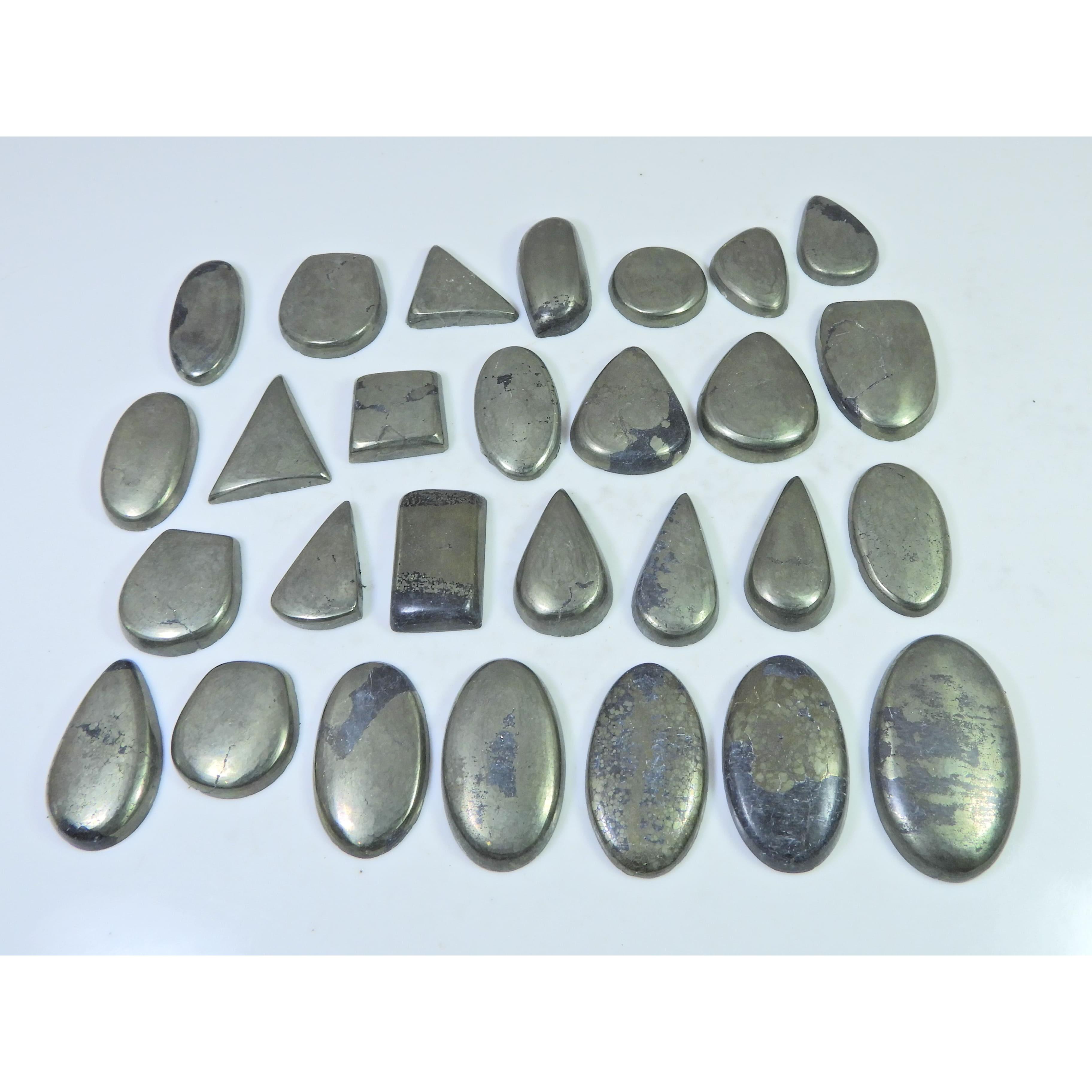 630Cts. Natural Apache Gold Pyrite Mix Shape Cabochon Gemstone 28Pcs Lot C-1828