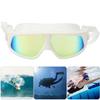 Adult Large Frame Waterproof Antifog Swimming Goggles Electroplate Plain Glass Diving Supply