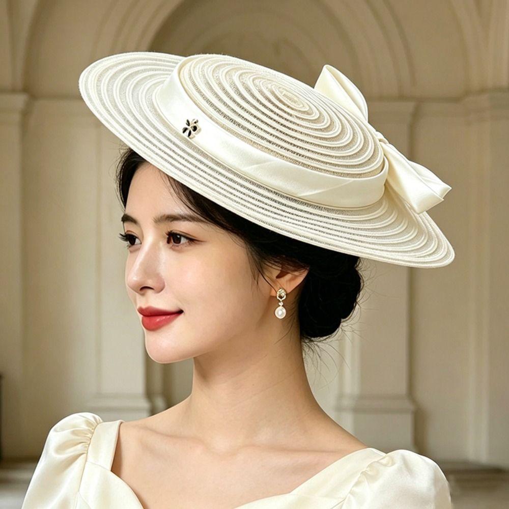 Elegant Mesh Bow Headband Exquisite Kentucky Hat Top Hat Masquerade Hair Band Dance Show