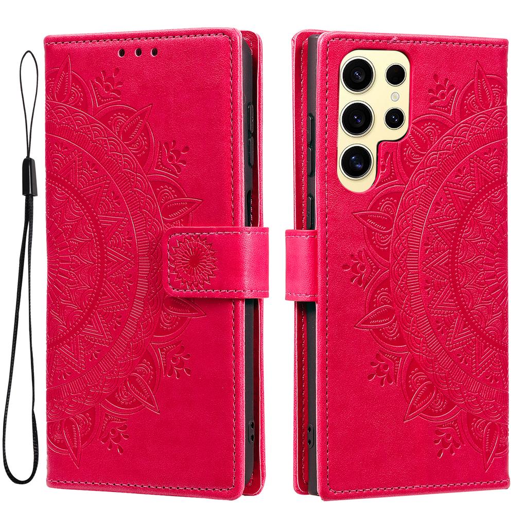 For Samsung Galaxy S25 Ultra Case Imprinted Totem PU Leather Wallet Stand Phone Cover