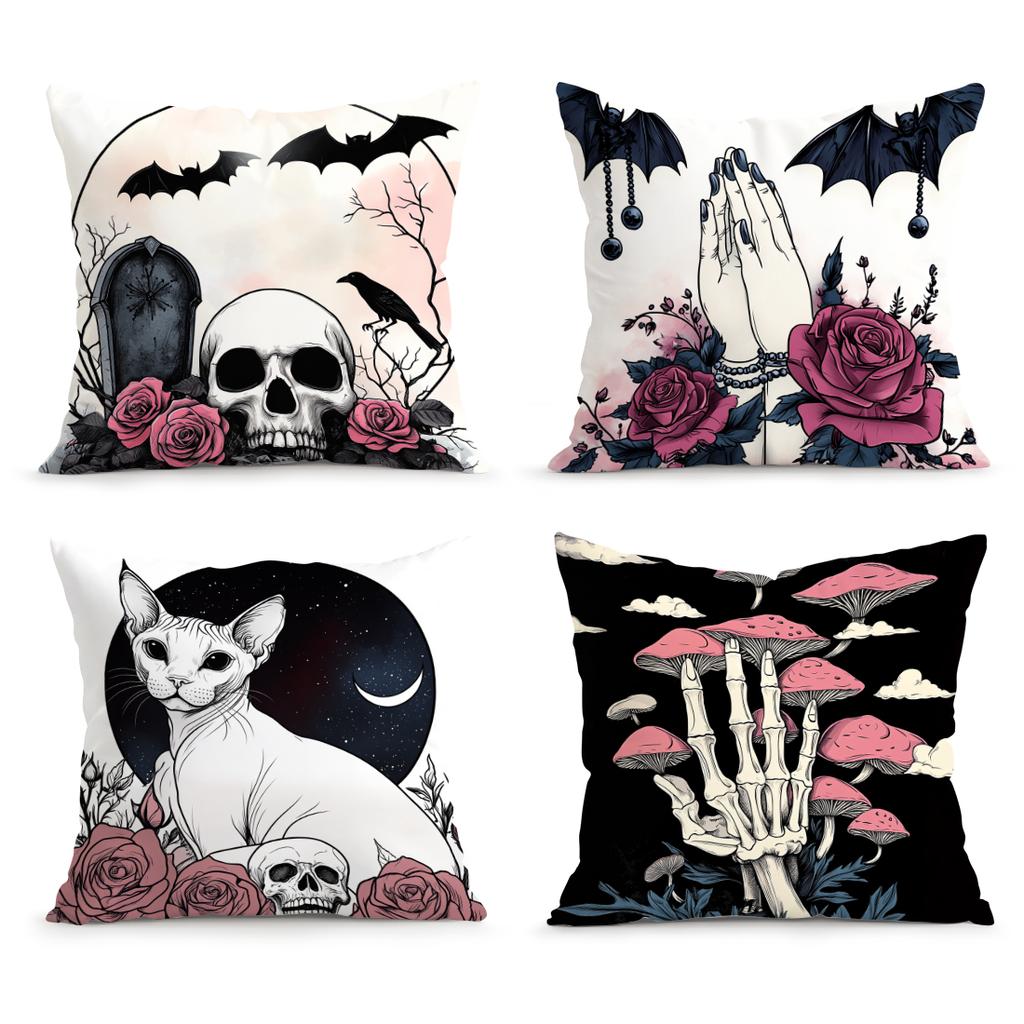 Home Decor Dark Fantasy Pillow Covers With Gothic Motifs Pattern Cushion Cover Suitable For Sofa Bedroom Car Pillow Cover