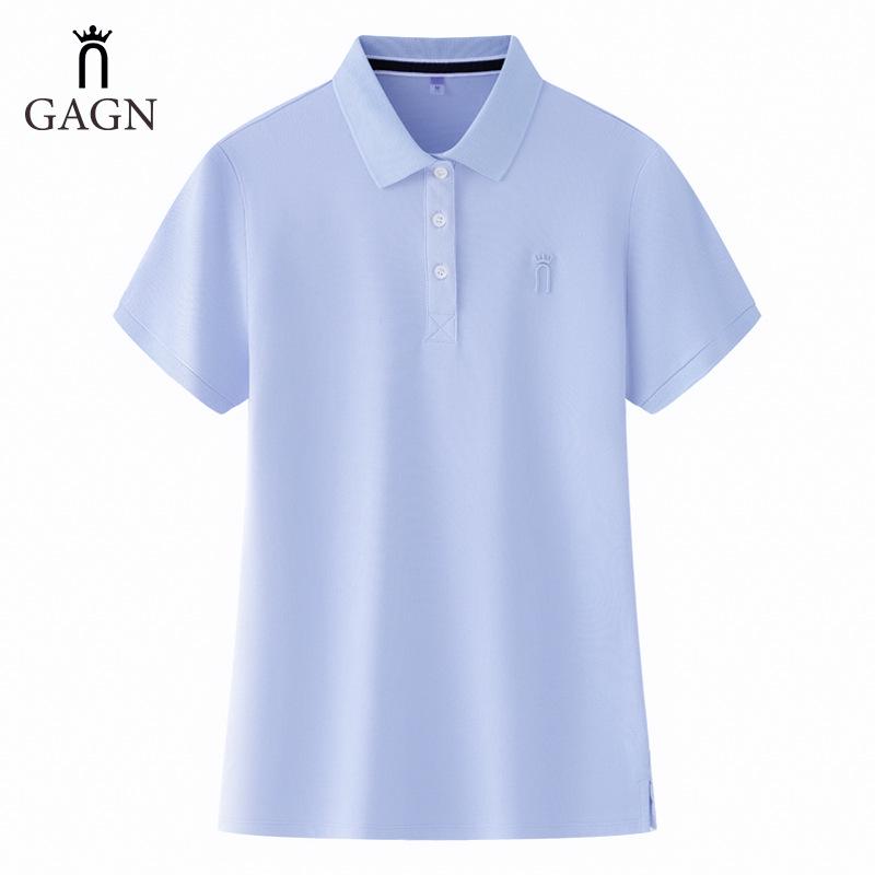 

Женская летняя фиолетовая футболка-поло на пуговицах - Свободный крой, рабочая одежда, вышитый топ 2XL