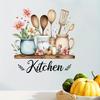 1pc Creative Kitchen Utensil Pattern Self-Adhesive Wall Sticker PVC Waterproof Home Decor Art for Kitchen Dining Room Decoration