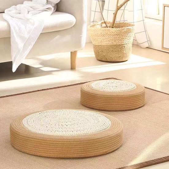 Floor Seat Cushion Eco-friendly No Odor Friendly To Skin Hand-Woven Sitting Cushion Padded Room Floor Straw Mat