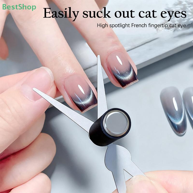 Dual Ended French Cat Eye Magnet Tool Y-Shaped Plate Magnetic Auxiliary Tool Gel Polish Magnet Rod Tool