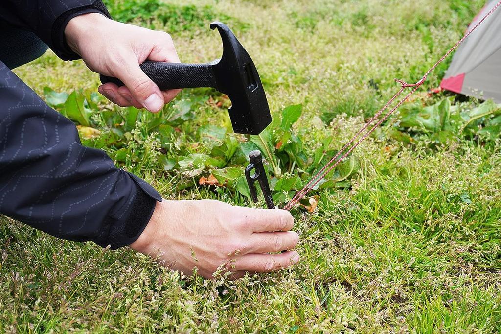 KAKURI Short Peg Sand for Outdoor Camping and Tent 200mm X 115mm Hammer, Beige, Pegs, Approx.