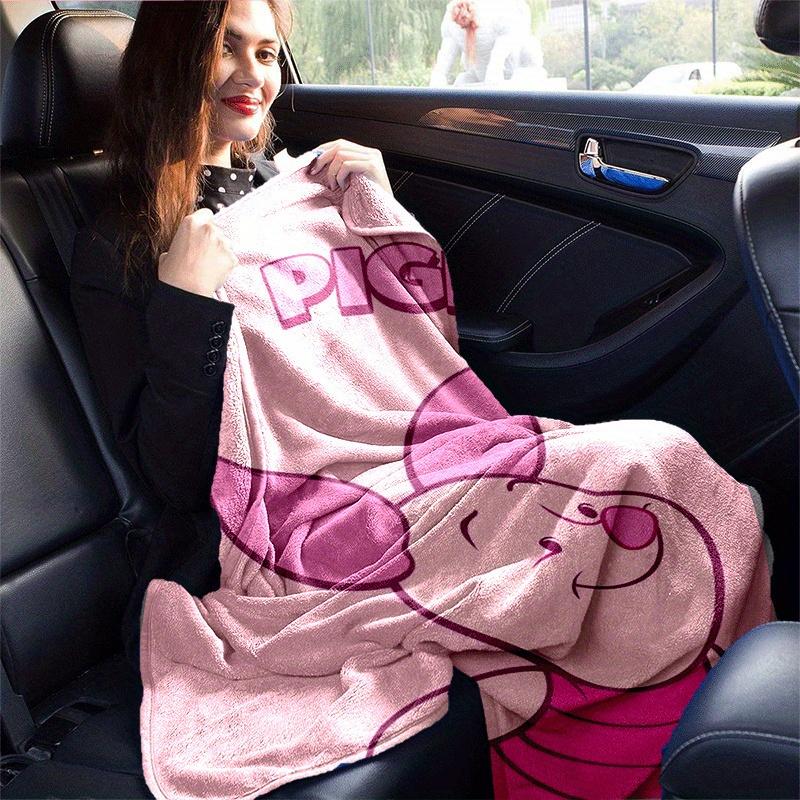 1ks Deka s potiskem Medvídka Pú - Měkká, Celoroční přehoz do obývacího pokoje, Ložnice, Personalizovaný dárek s roztomilým kresleným designem