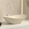 Modernes ovales Keramikwaschbecken, 16,3 x 9,8 Zoll – elegantes Badezimmerwaschbecken mit Abflusszubehör (Wasserhahn nicht im Lieferumfang enthalten)