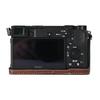 Litschi Magnetisches PU-Leder Kamera Halbschale für Sony A6300 A6400 A6000 A6100 Bodenöffnung Abdeckung