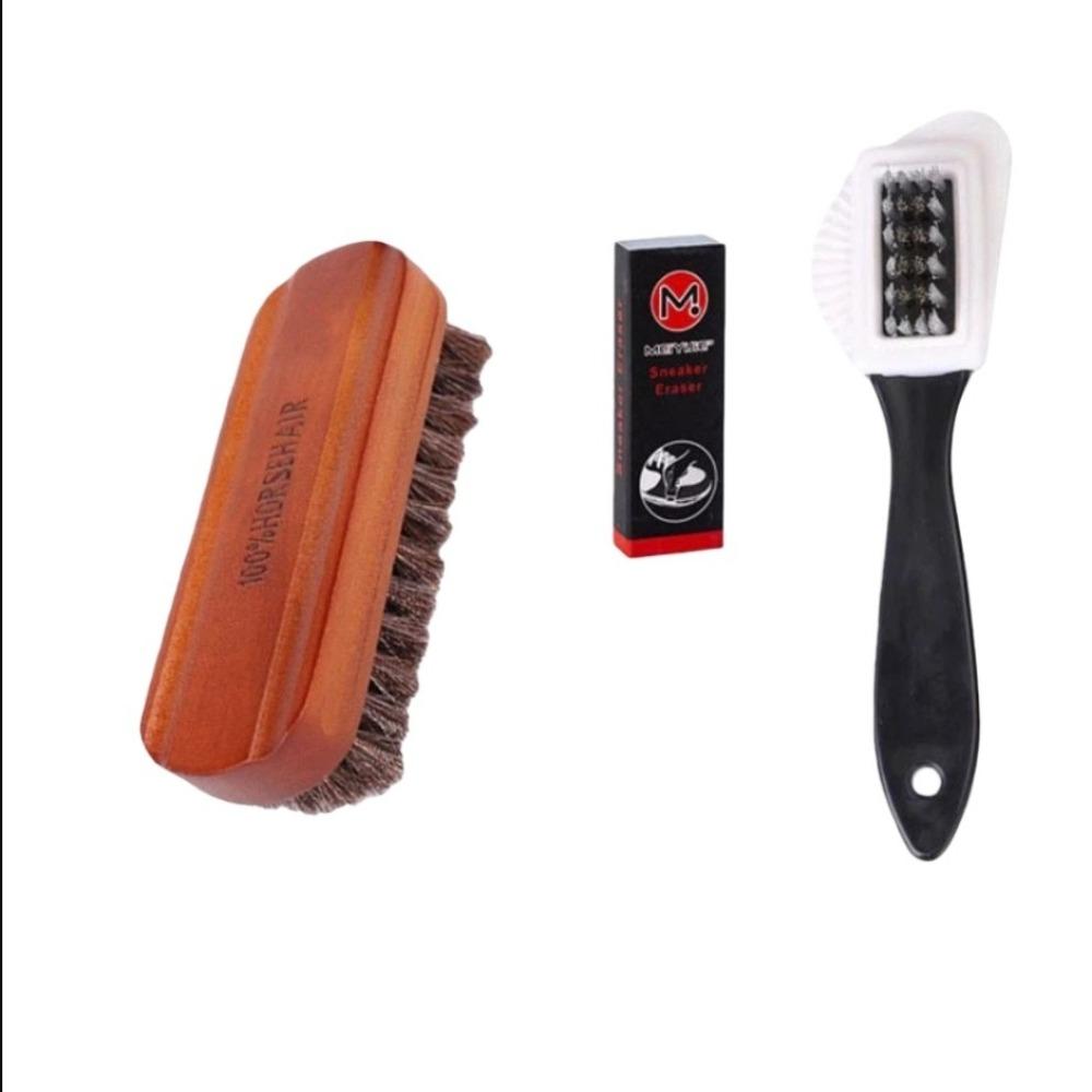 

3Pcs/Set With Eraser Suede Brush Kit Soft Brush Stain Removal Nubuck Brushes Kit Multifunctional Shoe Cleaning Brush