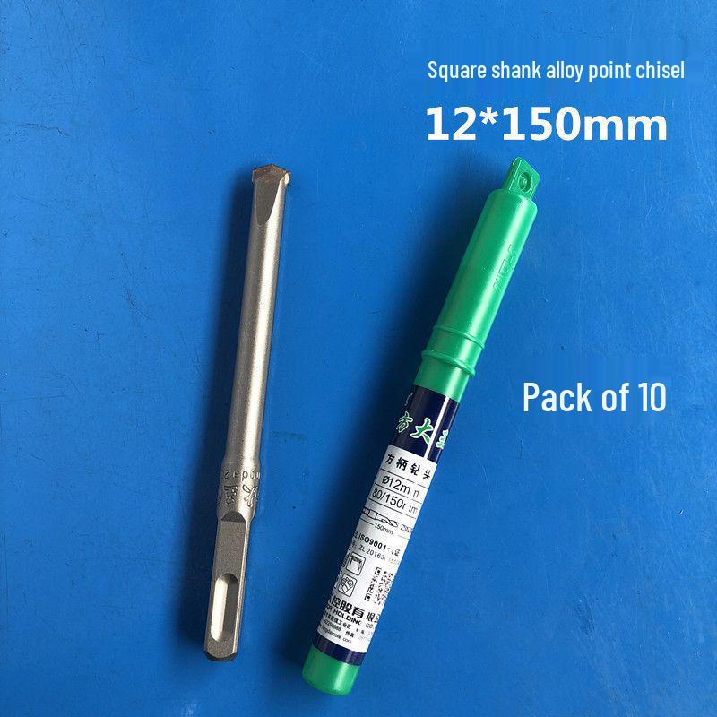 Square Shank Electric Hammer Drill Bit - Wall Chisel, Slotting Concrete Alloy Pointed & Flat Chisel