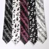 Classic Musical Notes Printed Tie Silky Narrow Neckties Slim Smooth Piano Guitar Necktie Simple Elegant Trendy Unisex Ties Gift