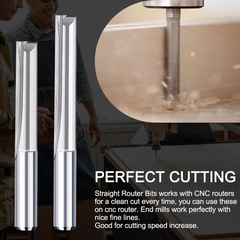 4/6mm Shank 2 Flute End Mill Tungsten Carbide CNC Router Bit Straight Slot Milling Cutter