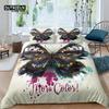 Soft Butterfly Bedding Set Microfiber Leopard Print Background Duvet Cover Set For Adult Bedroom Decor As Greetings and Presents