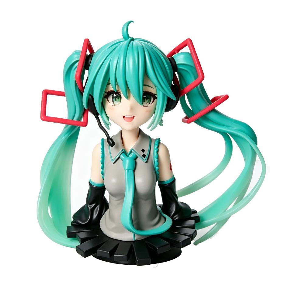 Hatsune Miku Bust Figure 2D Anime Girl PC Case Desktop Model Decoration PVC Action Figure Model Doll Toys for Christmas Gifts