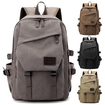 Men's Large Capacity Canvas Backpack, 15.6-Inch Laptop Bag for Students & Commuters