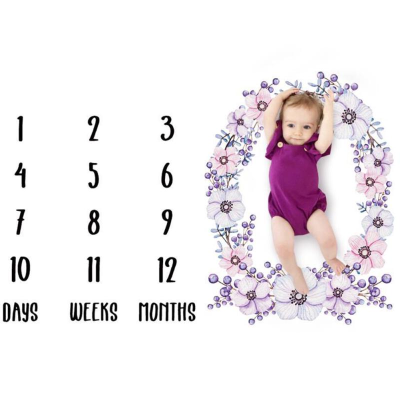 Hot! Baby Photography Cloth Newborn Baby Monthly Growth Milestone Blanket Photography Props Background