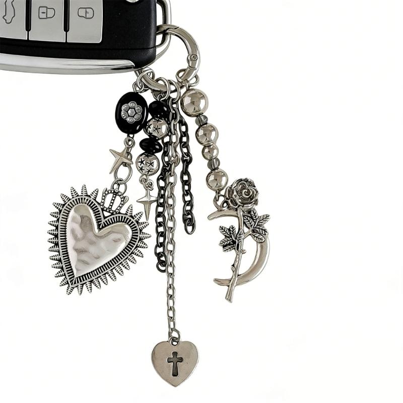 Portachiavi Cuore Spinoso alla Moda Fascino Elegante per Borsa Accessori Estetici Portachiavi Ciondolo Stiloso per Borsa per Ragazze Trendy