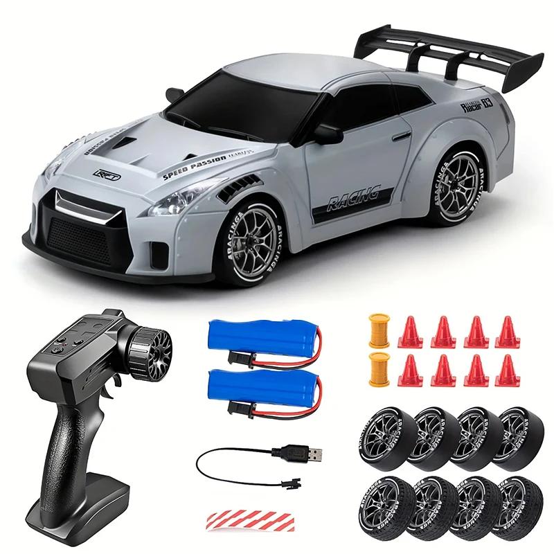 1/24 High Speed RC Drift Vehicle Cars Mustang 4WD Remote Control Racing Car Gifts Competition Race Car Boys Toy Replaceable Tire