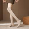 New Over-the-knee Women's Boots European and American High-heeled Pointed-toed Thin-heeled Autumn and Winter Over-the-knee Boots Women's Side Zipp