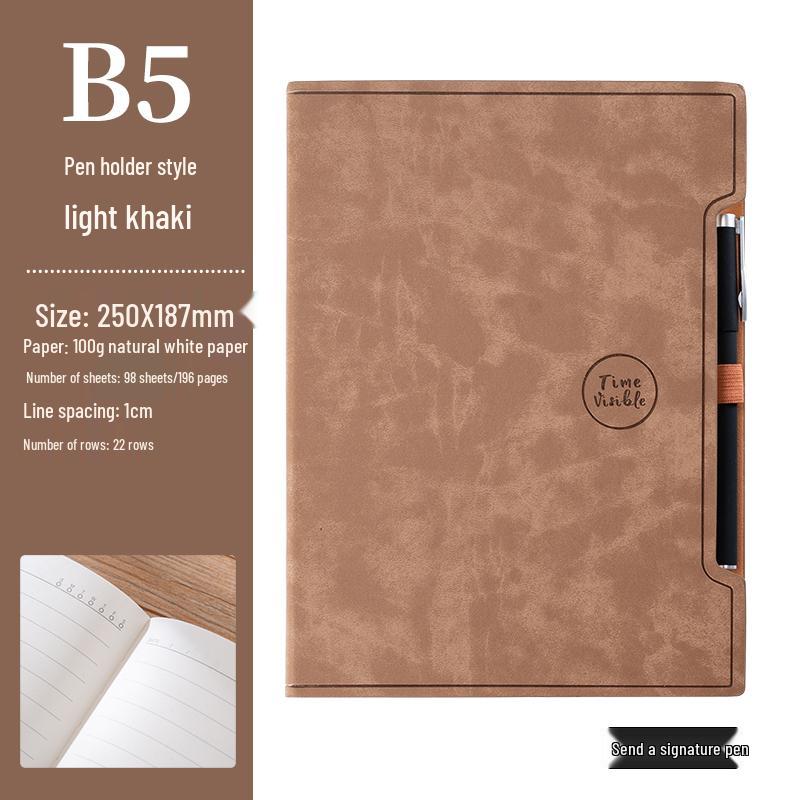A5 Hardcover Notebook with Pen Loop, 2025 Diary, B5 Notebook, and A6 Pocket Notebook - High-Value Business Set