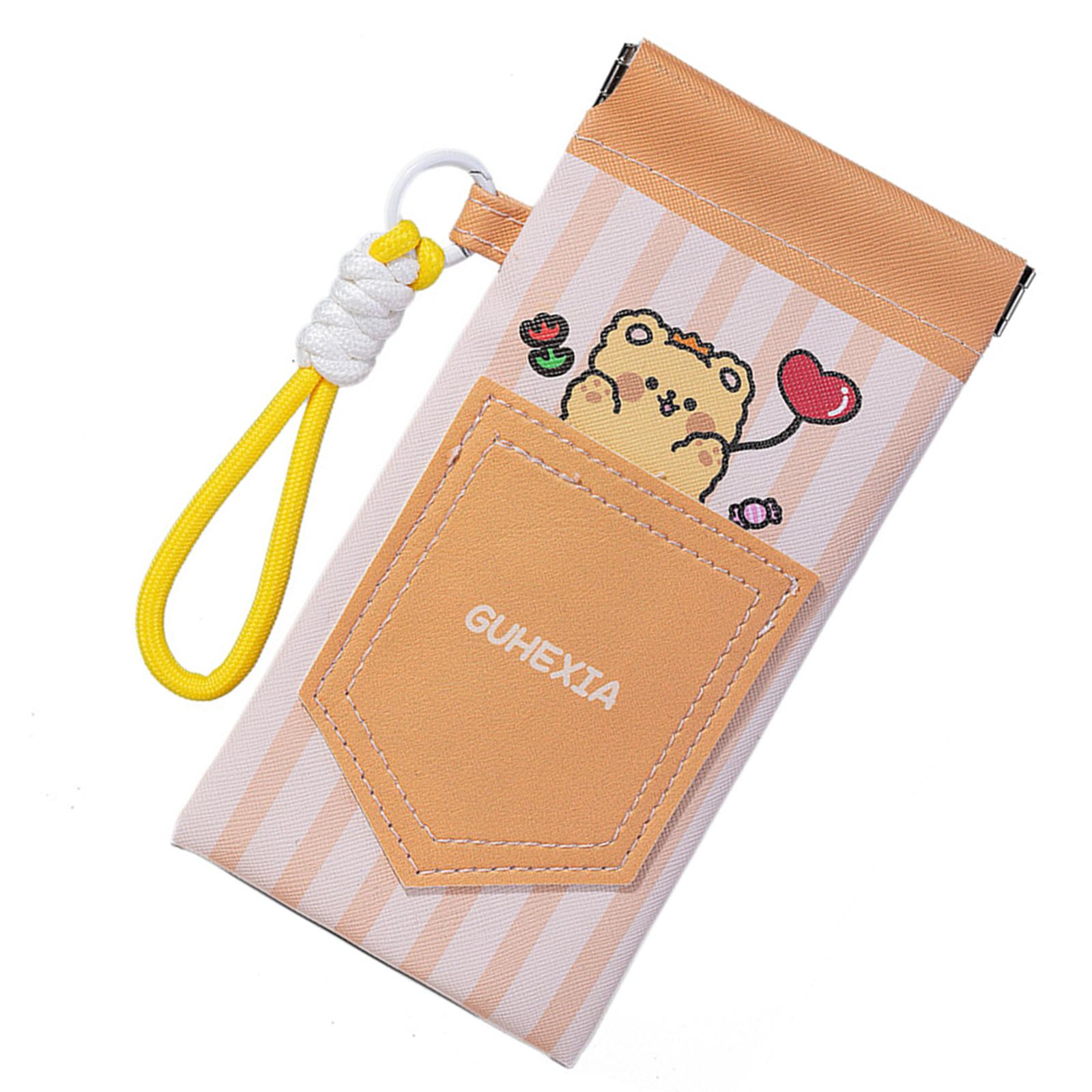 

Compact Eyewear Storage Bag With Short Wrist Strap Durable PU Material Anti Scratch Design For Outdoor Activities жовтий