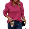 Women's Casual Knitted Zipper Sweater, Long-sleeved V-neck Loose Pullover, Pure Color, Suitable for Wearing In Spring and Autumn, Regular Hem