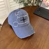 Retro Hole Three-dimensional Embroidery Cross Cap Unisex Four-season Sunscreen Baseball Cap Youth Shopping Trendy Hat