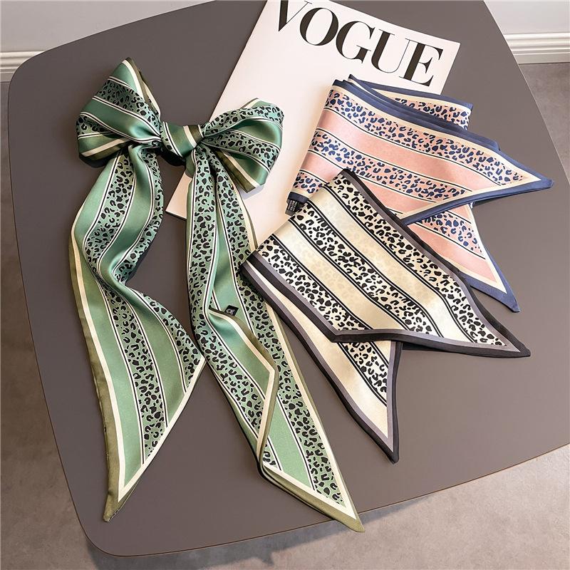 Scarf, Long Silk Scarf, Versatile Silk Scarf, Double-Layer Simulated Silk, Diagonal Scarf, Autumn And Winter Hair Binding And Scarf