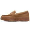 Clarks Mocassins Confortáveis Modernos Clássicos Simples Mocassins Femininos Cáqui 261719564