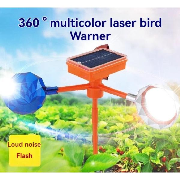 Solar Bird Repeller Waterproof Solar Energy Bird Repelling Device 360° Rotating Reflector Farm Orchard Bird Scaring Device