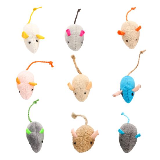 Yousheng Plush Catnip Mice Toy Small Interactive Stuffed Mouse Realistic Faux Fur Cat Mice Toy for Indoor Cats Kitten Play