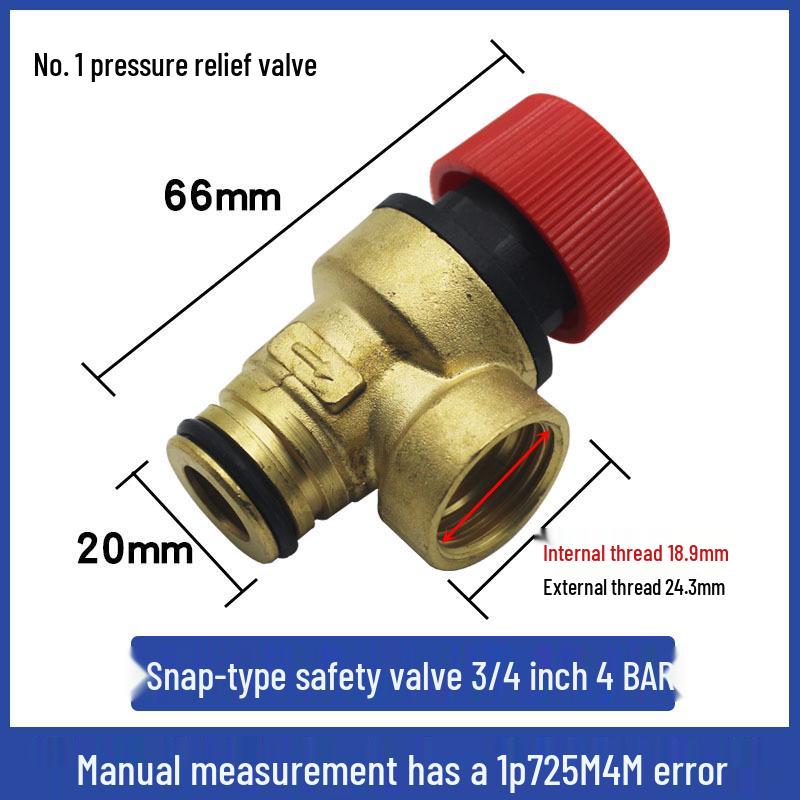 Universal Brass Pressure Relief Valve for Wall-Mounted Boilers, 4 Points, 3 Bar