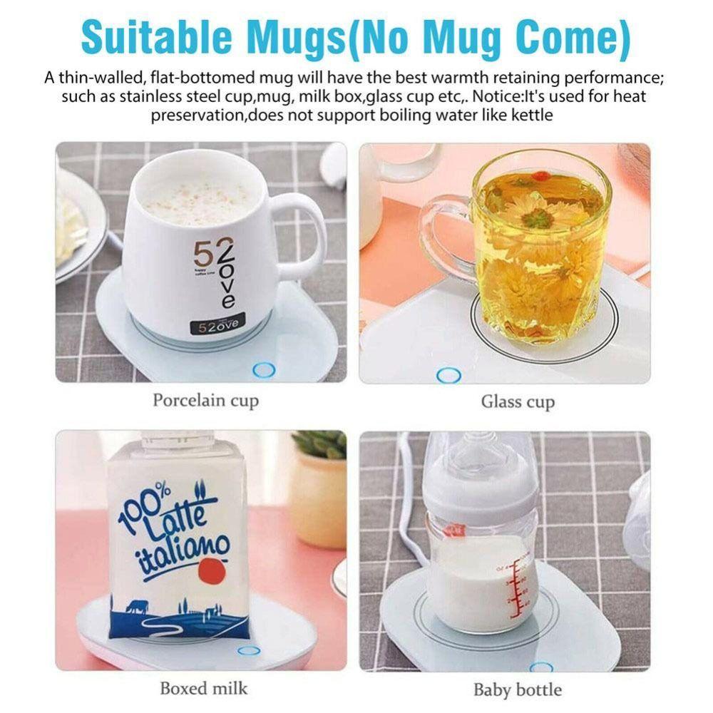 55/131°F Gift Home USB Mug Tray Coffee Cup Warmer Pad Gravity Sensor Pad Warmer Heater Tray Mat