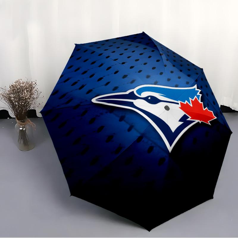 1pc Toronto Blue Jays Umbrella, Sun Protection, And UV Shielding. It Has Eight Sturdy Ribs for Outdoor Use And Perfect As a Holiday Gift