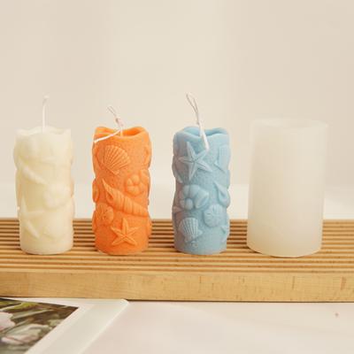 3D Marine Shell Conch Starfish Scallop Cylinder Silicone Candle Mold DIY Handmade Aromatherapy Candle Silicone Mold
