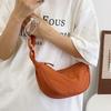 Dumpling Bag Stylish Versatile Lightweight Single-Shoulder Washed Fabric Bag Crossbody