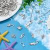 96Pcs 12 Styles Tibetan Style Zinc Alloy Pendants Fish Charms Antique Silver 12~30x8~24.5x1~4mm Hole: 1.4~4mm 8pcs/style