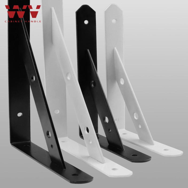 2PCS Black/White Triangle Bracket, Wall Right-Angle Angle Iron, Straight Plate Bracket, Wall-Mounted Shelf, Fixed Support Frame