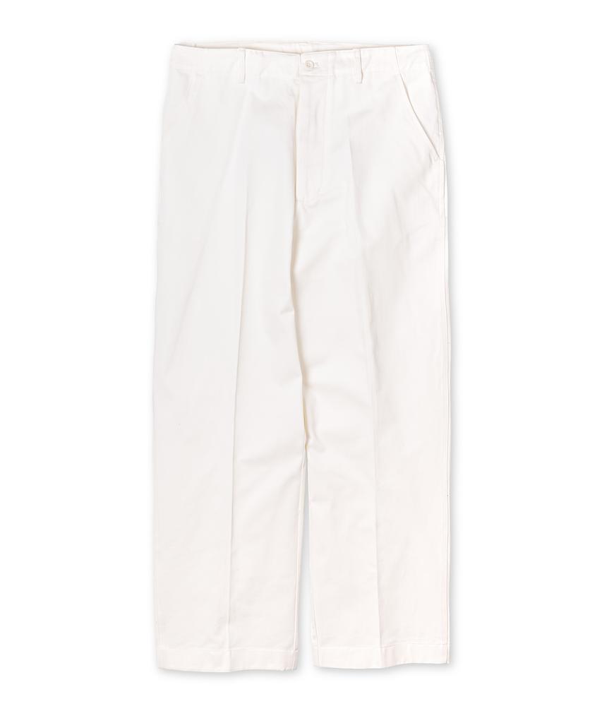 Edeunbeoleokeulleob Semi-Wide Straight Cotton Pants (White)