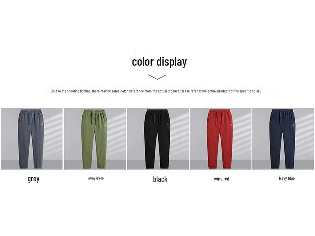 Men’s Spring/Autumn Fleece Sports Pants: Outdoor, Warm, Plus Size, Casual Trousers